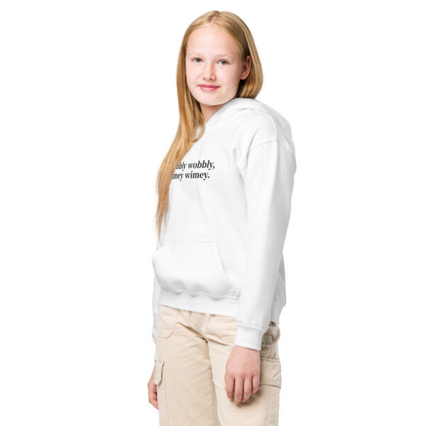 Youth heavy blend hoodie "Wibbly wobbly, timey wimey." - Image 2